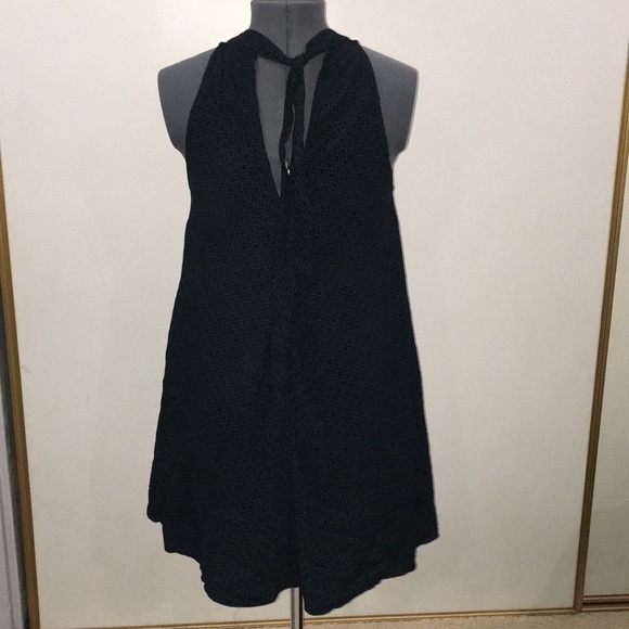 Stone Row Black / Teal Halter Dress - Picture 6 of 6